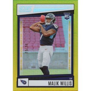 2022 Score Malik Willis #305 Tennessee Titans Gold Zone #40/50 Insert Football